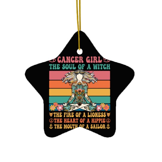 Cancer Girl Astrology Sign Ceramic Ornaments
