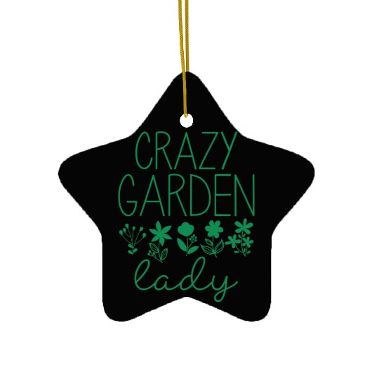 Crazy Garden Lady Ceramic Ornaments