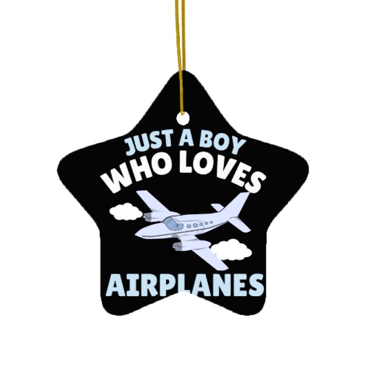 Just A Boy Who Loves Airplanes Toddler Baby Ceramic Ornaments