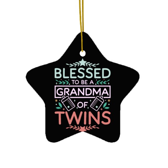 Nana Grandma of twins Ceramic Ornaments