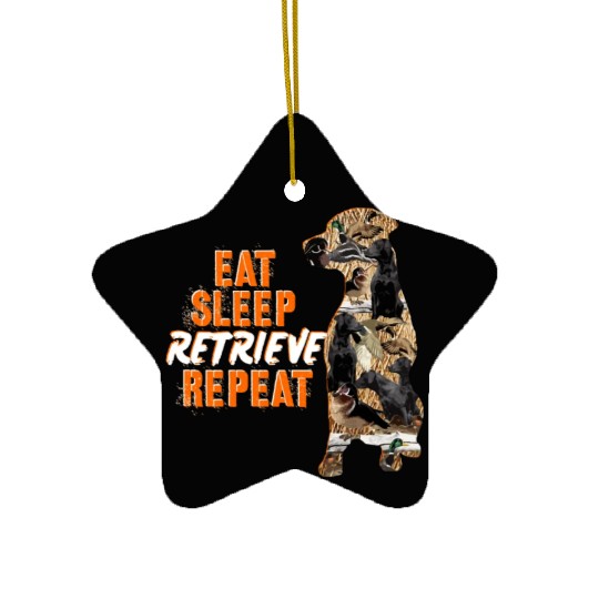 Labrador Retriever Duck Hunting Design Ceramic Ornaments