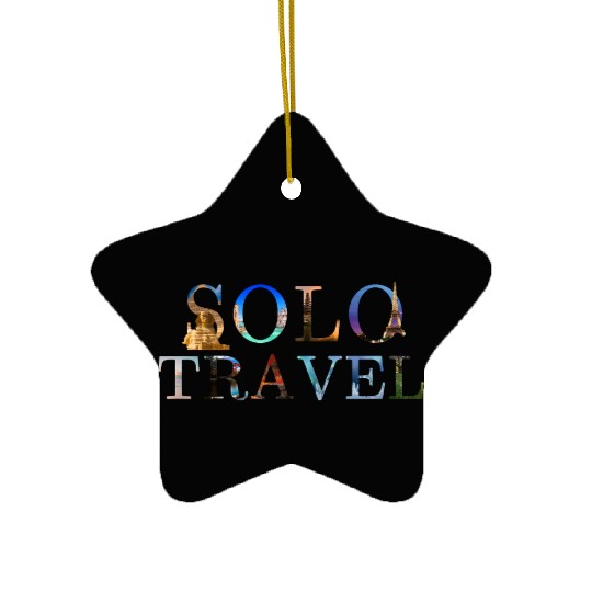 in love with solo travel, in all seasons Ceramic Ornaments