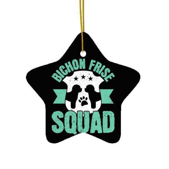 Bichon Frise Squad Dog Lover Puppy Paw Love Ceramic Ornaments
