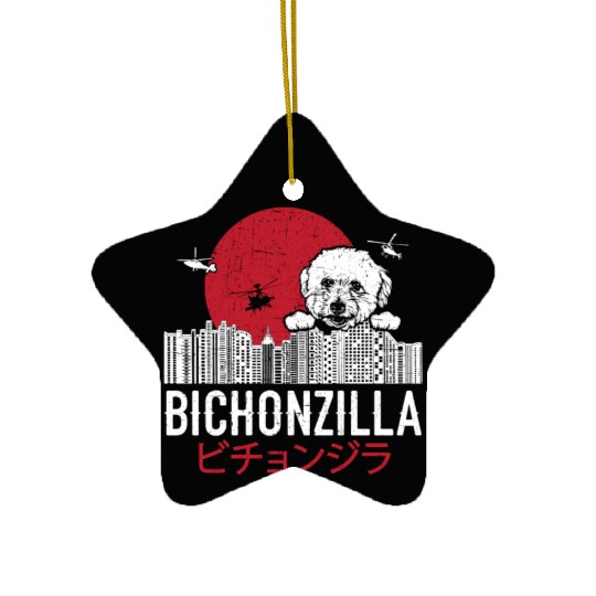 Bichonzilla Bichon Frise Dog Lover Puppy Ceramic Ornaments