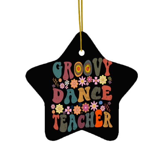 Groovy dance Teacher retro Back To School Ceramic Ornaments