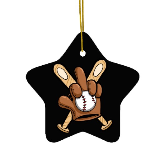 Baseball Player Baseball Glove Middle Finger Ceramic Ornaments