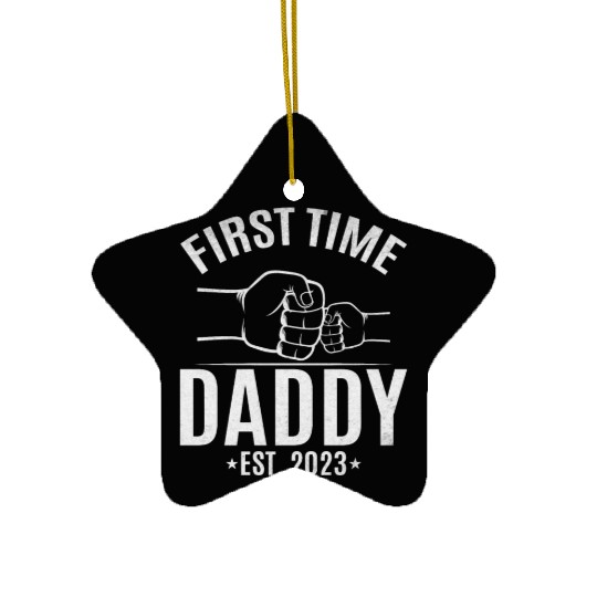 First Time Daddy Est. 2023 Daddy To Be Paternity Ceramic Ornaments