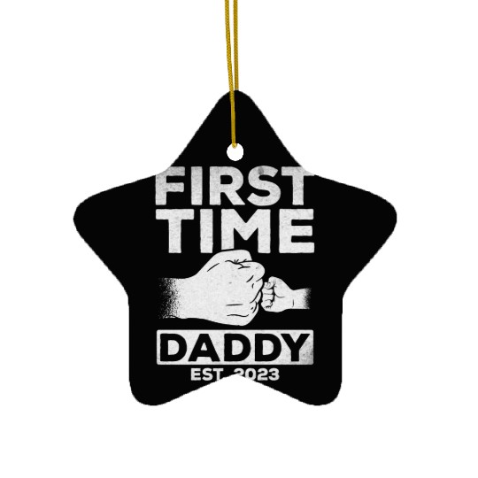First Time Daddy Est. 2023 Daddy To Be Paternity Ceramic Ornaments