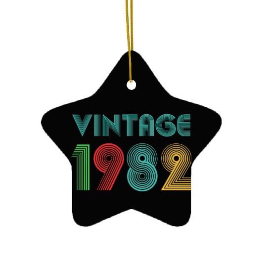 Vintage 1982-Birthday-Retro Ceramic Ornaments