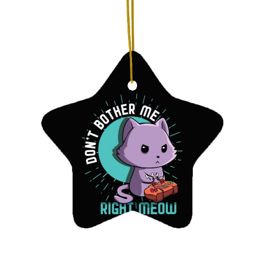 Meow Kawaii Cat Playing Video Game Lover Gaming Ceramic Ornaments