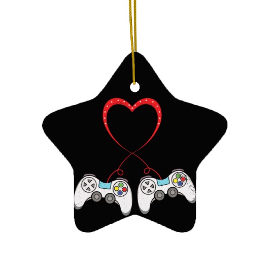 Love Controller Play Video Game Heart Gamer Gaming Ceramic Ornaments