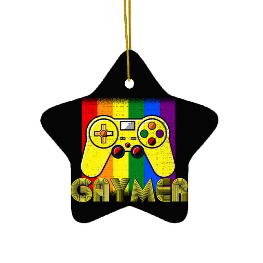 Funny Gaymer Gay Gamer - Pride Rainbow LGBT Ceramic Ornaments