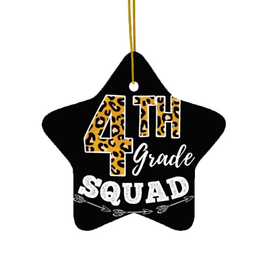 4th Grade Squad Leopard 4th Grade Teacher Ceramic Ornaments