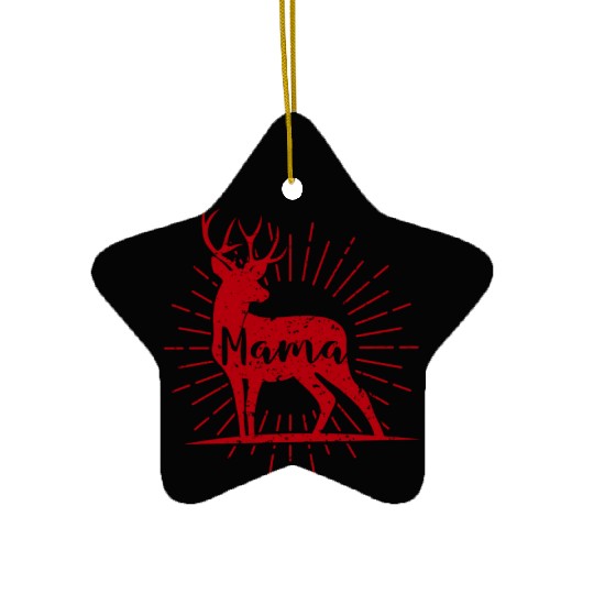 Mama Deer Mother Family Matching Christmas Ceramic Ornaments