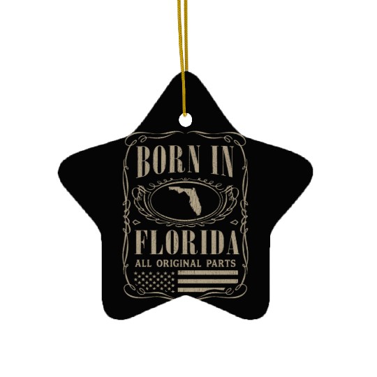 Vintage America US States Born Florida Ceramic Ornaments