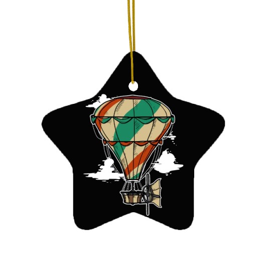 Vintage Hot Air Balloon Balloonist Ceramic Ornaments