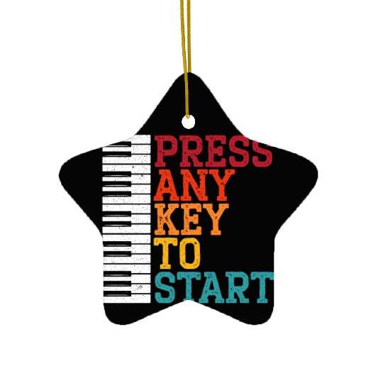 Press Any Key To Start Piano Player Musician Music Ceramic Ornaments