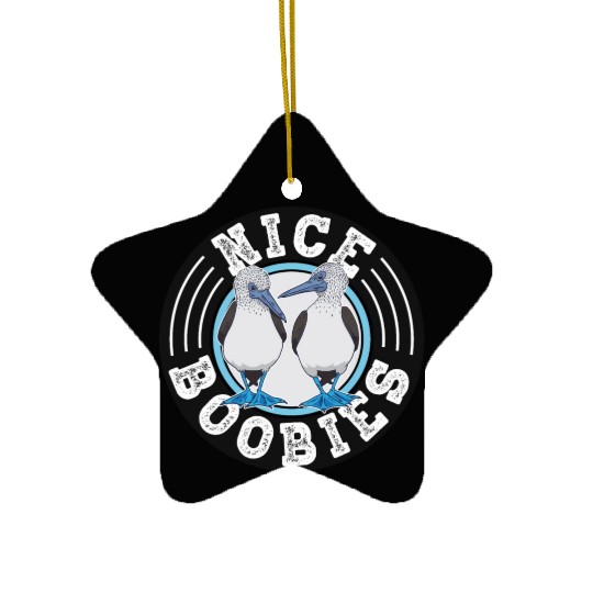 Nice Boobies Adult Humor Halloween Gift Booby Bird Ceramic Ornaments