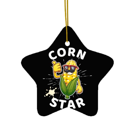 Funny Corn Star Sunglasses Mustache big Postal Service Ceramic Ornaments