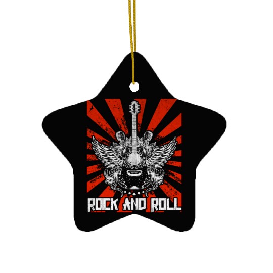 Guitar Musician Guitarist Rock and Roll Ceramic Ornaments