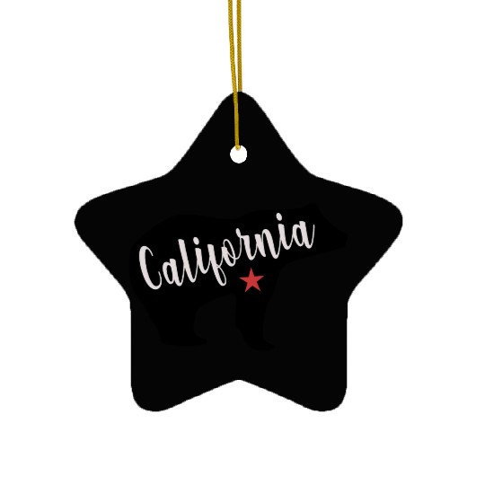 California Bear Flag Ceramic Ornaments