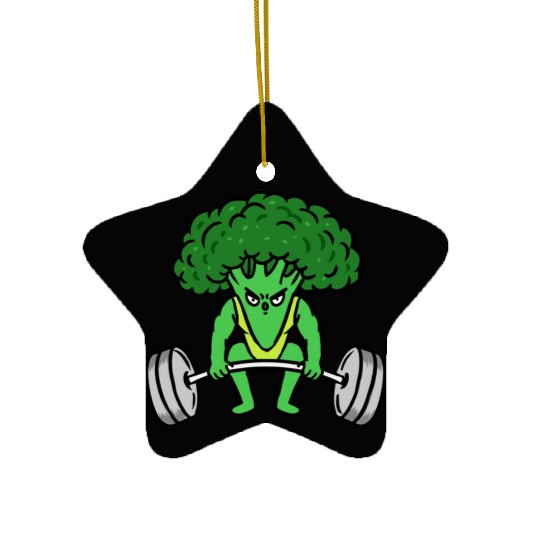 Weightlifting Broccoli For Broccoli Lover Ceramic Ornaments