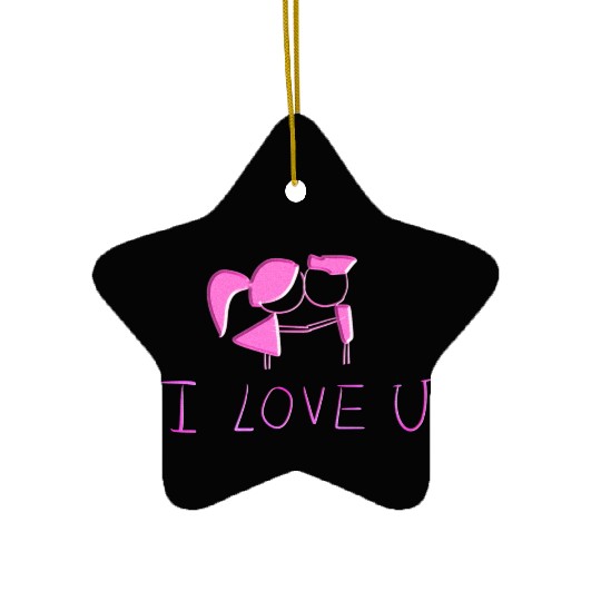 couple i love you valentines day Ceramic Ornaments