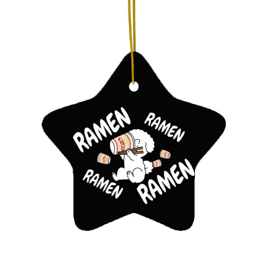 Bichon Frise Instant Ramen Noodles Ceramic Ornaments