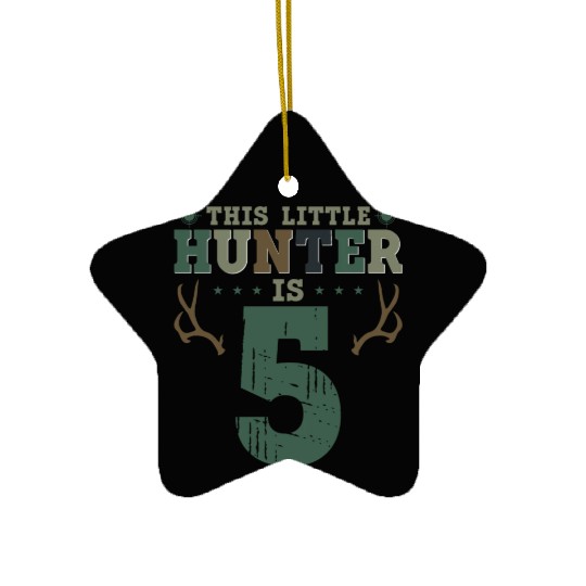 Buck Deer Hunting Hunter Kid 5th Ceramic Ornaments