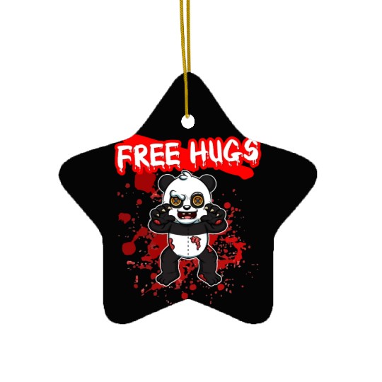Free Hugs Halloween Sarcasm Scary Creepy Costume Ceramic Ornaments