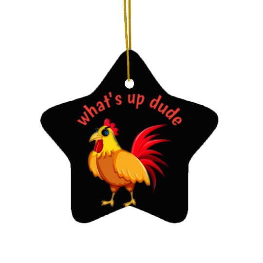 Angry Cartoon Cock Bird Ceramic Ornaments