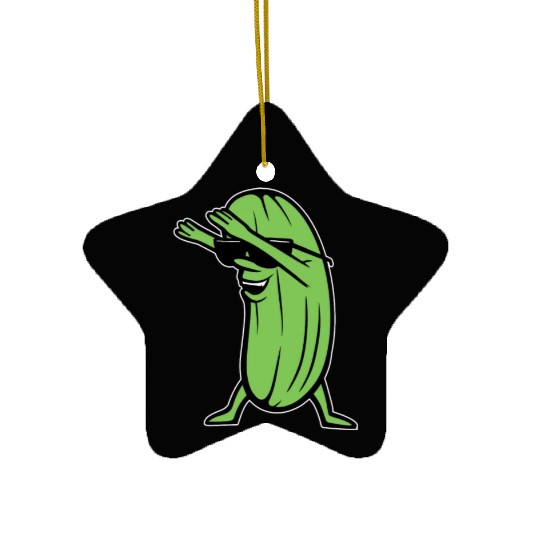 Dabbing Pickle Ceramic Ornaments