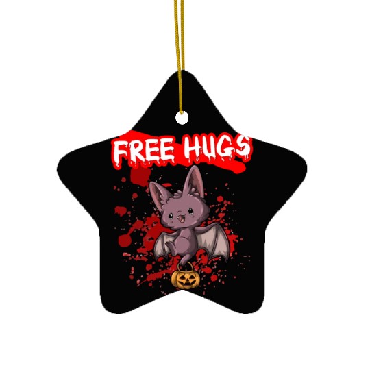 Free Hugs Halloween Sarcasm Scary Creepy Costume Ceramic Ornaments