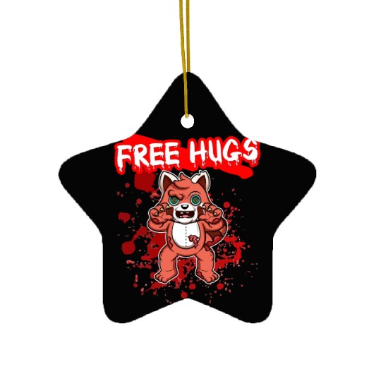 Free Hugs Halloween Sarcasm Scary Creepy Costume Ceramic Ornaments