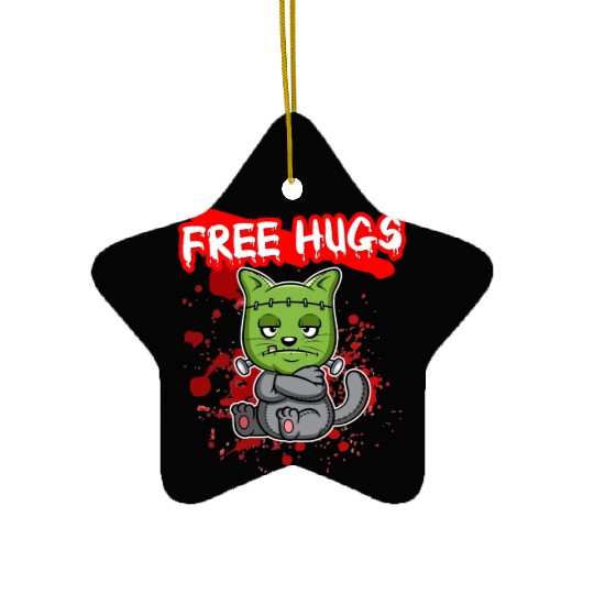 Free Hugs Halloween Sarcasm Scary Creepy Costume Ceramic Ornaments