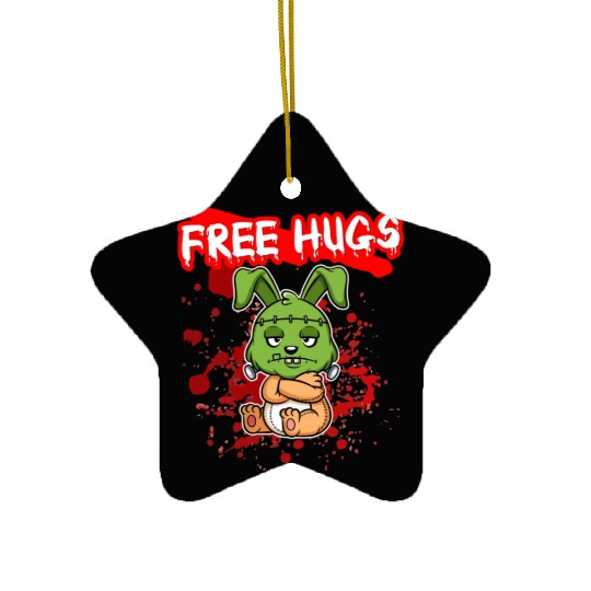 Free Hugs Halloween Sarcasm Scary Creepy Costume Ceramic Ornaments