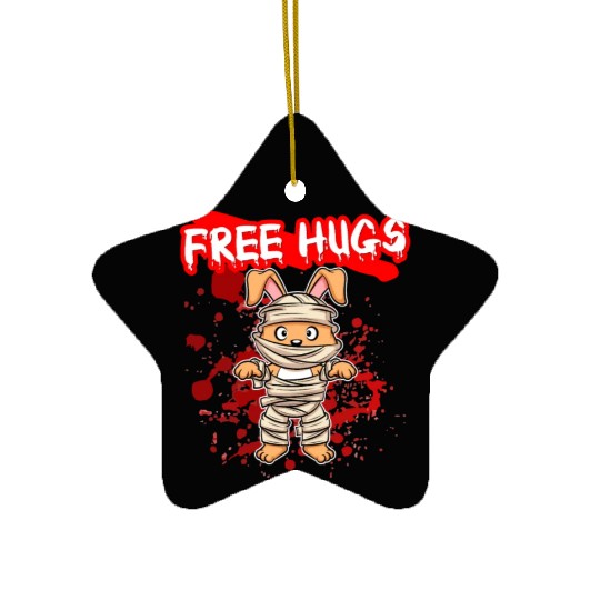 Free Hugs Halloween Sarcasm Scary Creepy Costume Ceramic Ornaments