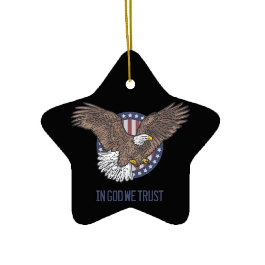 In God We Trust - Bald Eagle - Patriotic Ceramic Ornaments