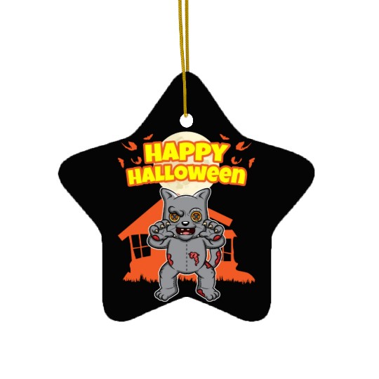 Happy Halloween Scary Funny Hallow's Eve Costume Ceramic Ornaments