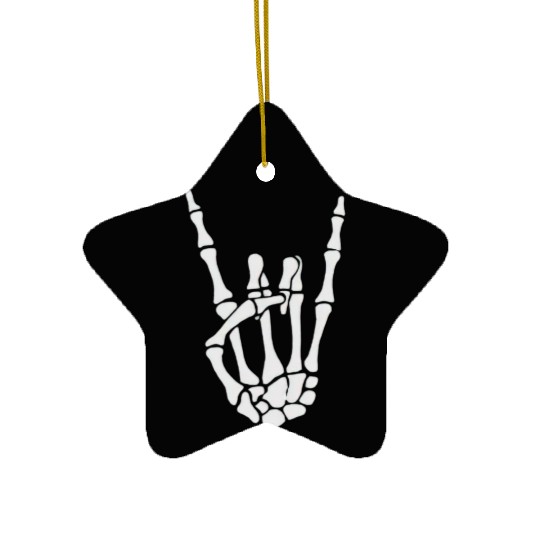 Happy Halloween Skeleton Hand FunnyTrick or treat Ceramic Ornaments