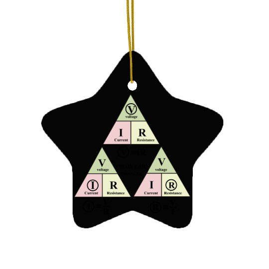 Electrical ohms law Formula Triangle for engineers Ceramic Ornaments