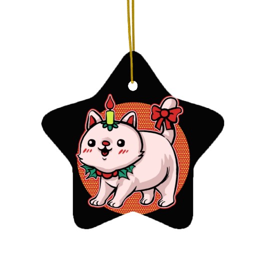 Christmas Ugly Christmas Cat Mieze Xmas Cat Ceramic Ornaments