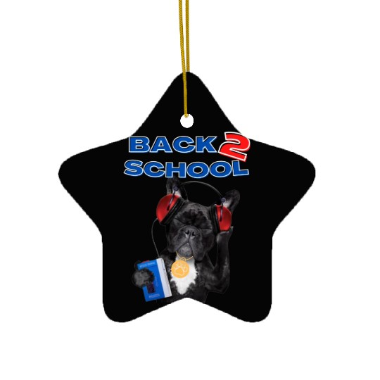FRENCH BULLDOG BACK 2 SCHOOL aka BACK TO SCHOOL Ceramic Ornaments