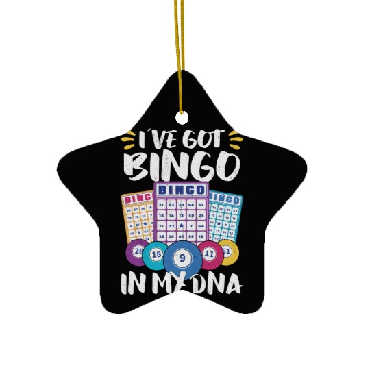 Bingo Card Game Grandma Bingo Player Bingo Cards Ceramic Ornaments