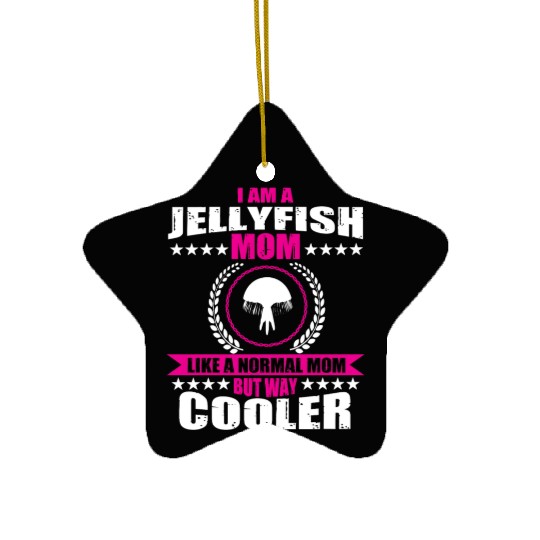 Funny Jellyfish Mom Ceramic Ornaments