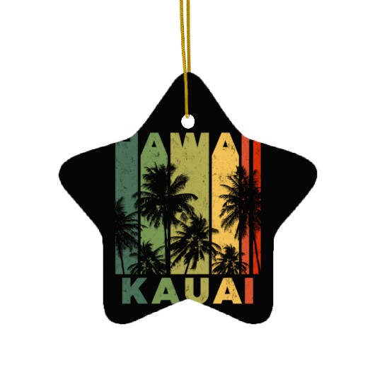 Vintage Kauai Beach Vacation Merchandise Ceramic Ornaments