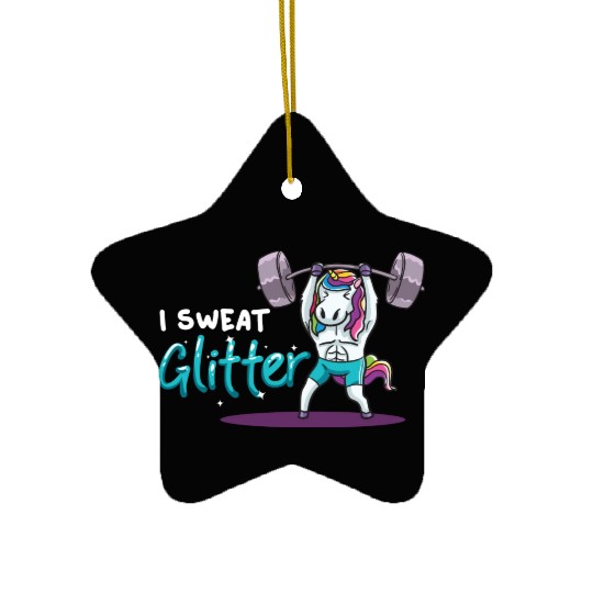 Unicorn Muscle Workout Fitness Training Sport Gym Ceramic Ornaments