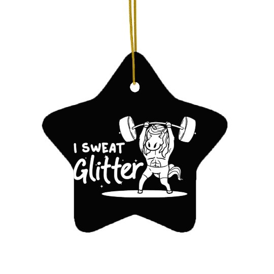 Unicorn Muscle Workout Fitness Training Sport Gym Ceramic Ornaments