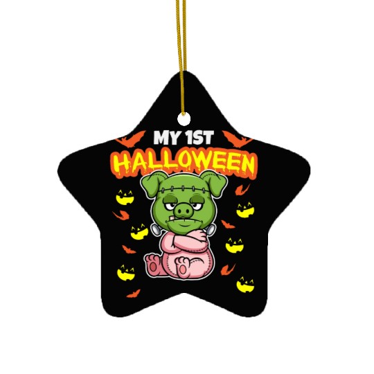 My First Halloween Scary Hallow's Eve Birthday Ceramic Ornaments