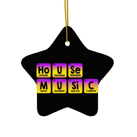 Periodic Table Science Techno House Music Ceramic Ornaments